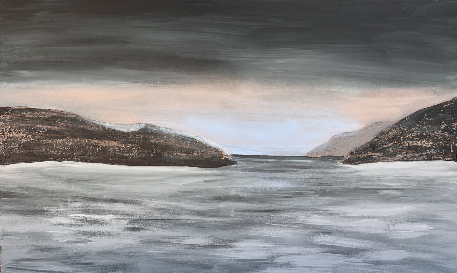 Liv’s painting of Loch Ness under a dramatic grey sky